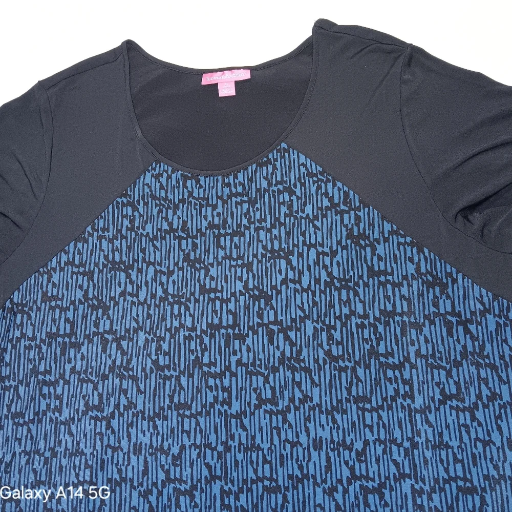 Woman Within Maxi Dress 2X(26/28) Black And Blue - Picture 2 of 6